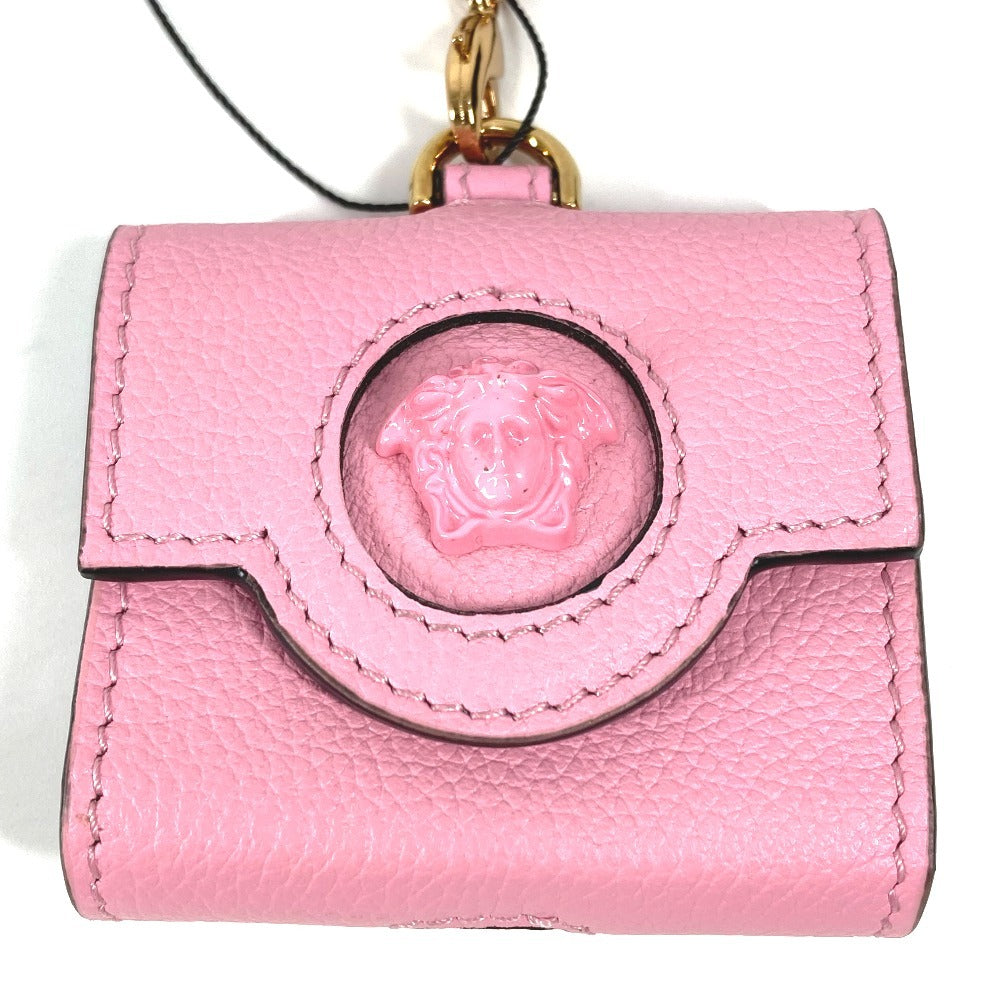 VERSACE チェーン付き ショルダーバッグ メデューサ airpods エアポッズ イヤフォンケース レザー レディース ピンク - brandshop-reference