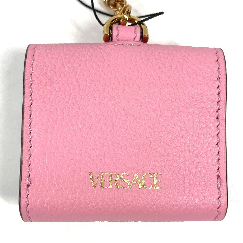 VERSACE チェーン付き ショルダーバッグ メデューサ airpods エアポッズ イヤフォンケース レザー レディース ピンク - brandshop-reference