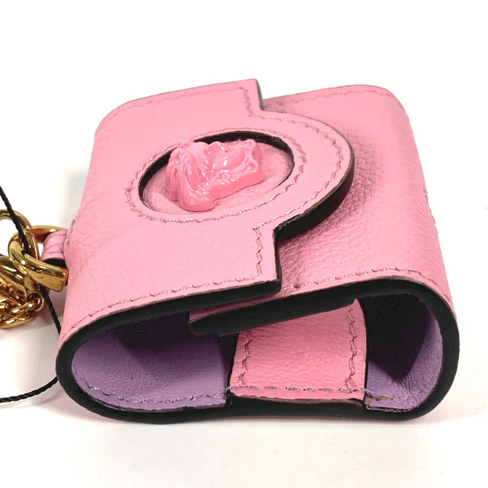 VERSACE チェーン付き ショルダーバッグ メデューサ airpods エアポッズ イヤフォンケース レザー レディース ピンク - brandshop-reference