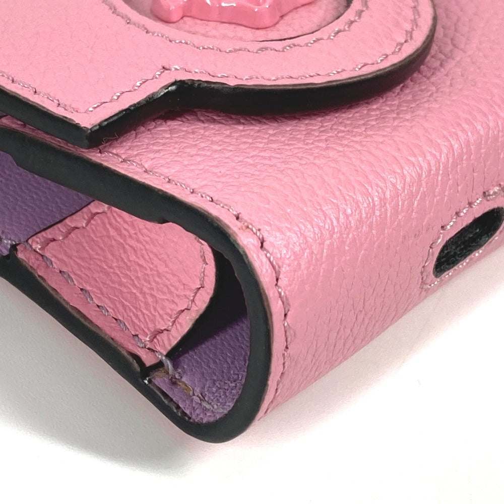 VERSACE チェーン付き ショルダーバッグ メデューサ airpods エアポッズ イヤフォンケース レザー レディース ピンク - brandshop-reference