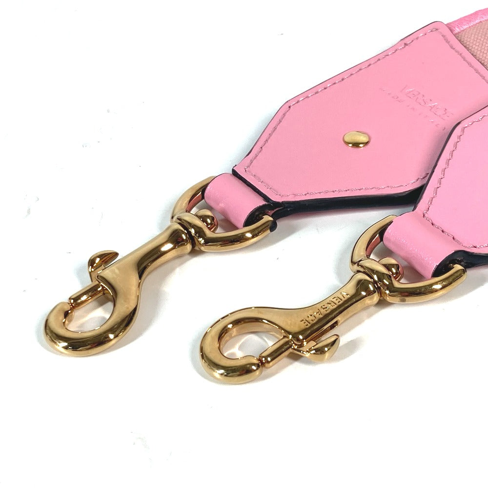 VERSACE ロゴ ショルダーストラップ キャンバス/レザー レディース ピンク