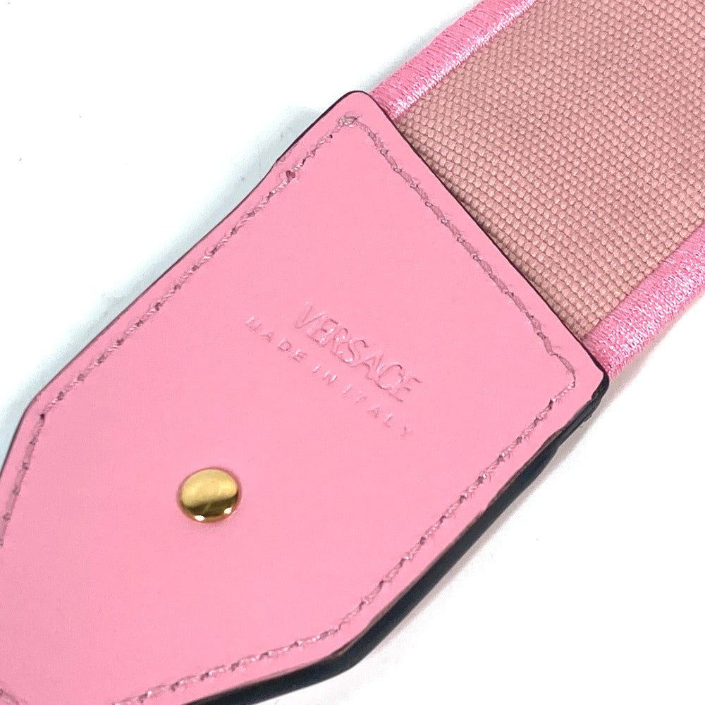 VERSACE ロゴ ショルダーストラップ キャンバス/レザー レディース ピンク