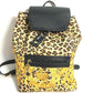 VERSACE Vintage Leopard Print Backpack in PVC, Women's, Yellow