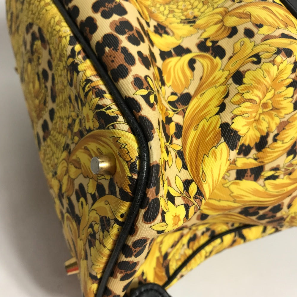 VERSACE Vintage Leopard Print Backpack in PVC, Women's, Yellow