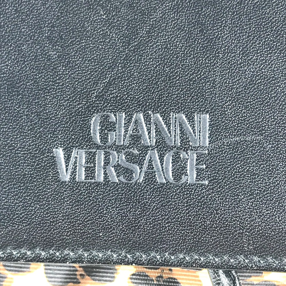 VERSACE ヴィンテージ レオパード 豹 ヒョウ バックパック カバン リュックサック レザー/PVC ユニセックス イエロー