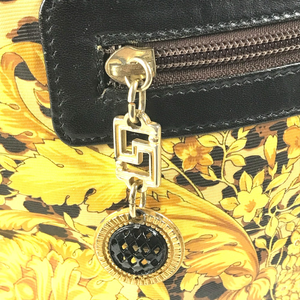 VERSACE ヴィンテージ レオパード 豹 ヒョウ バックパック カバン リュックサック レザー/PVC ユニセックス イエロー