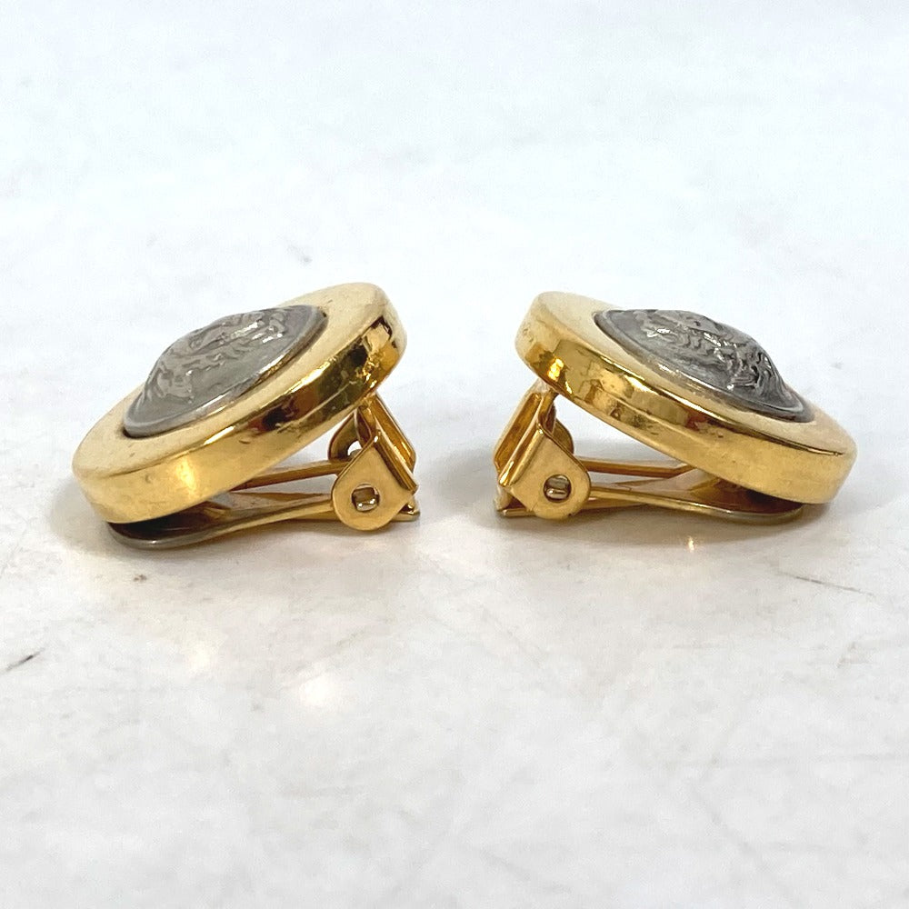 VERSACE Accessories Round Medusa Two-Tone Earrings in Gold