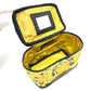 VERSACE Leopard Print Handbag Vanity Bag in PVC/Leather, Women's, Yellow and Black