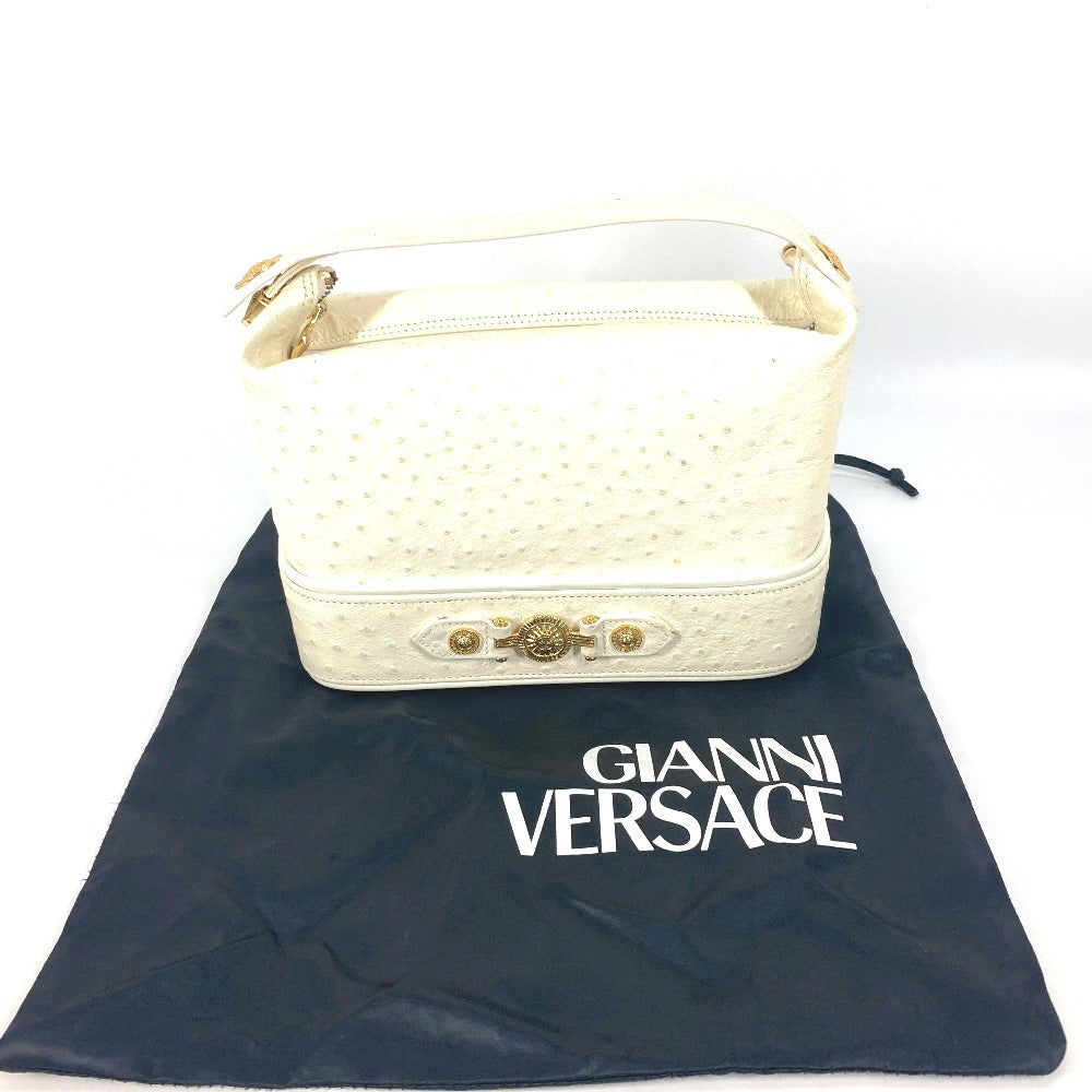 VERSACE ヴィンテージ カバン サンバースト バニティバッグ ハンドバッグ 型押しレザー レディース - brandshop-reference