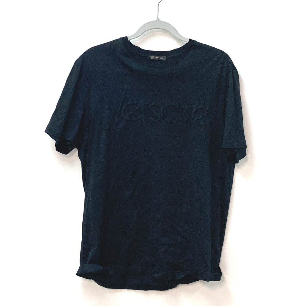 VERSACE ロゴ アパレル トップス 半袖Ｔシャツ コットン メンズ ブラック