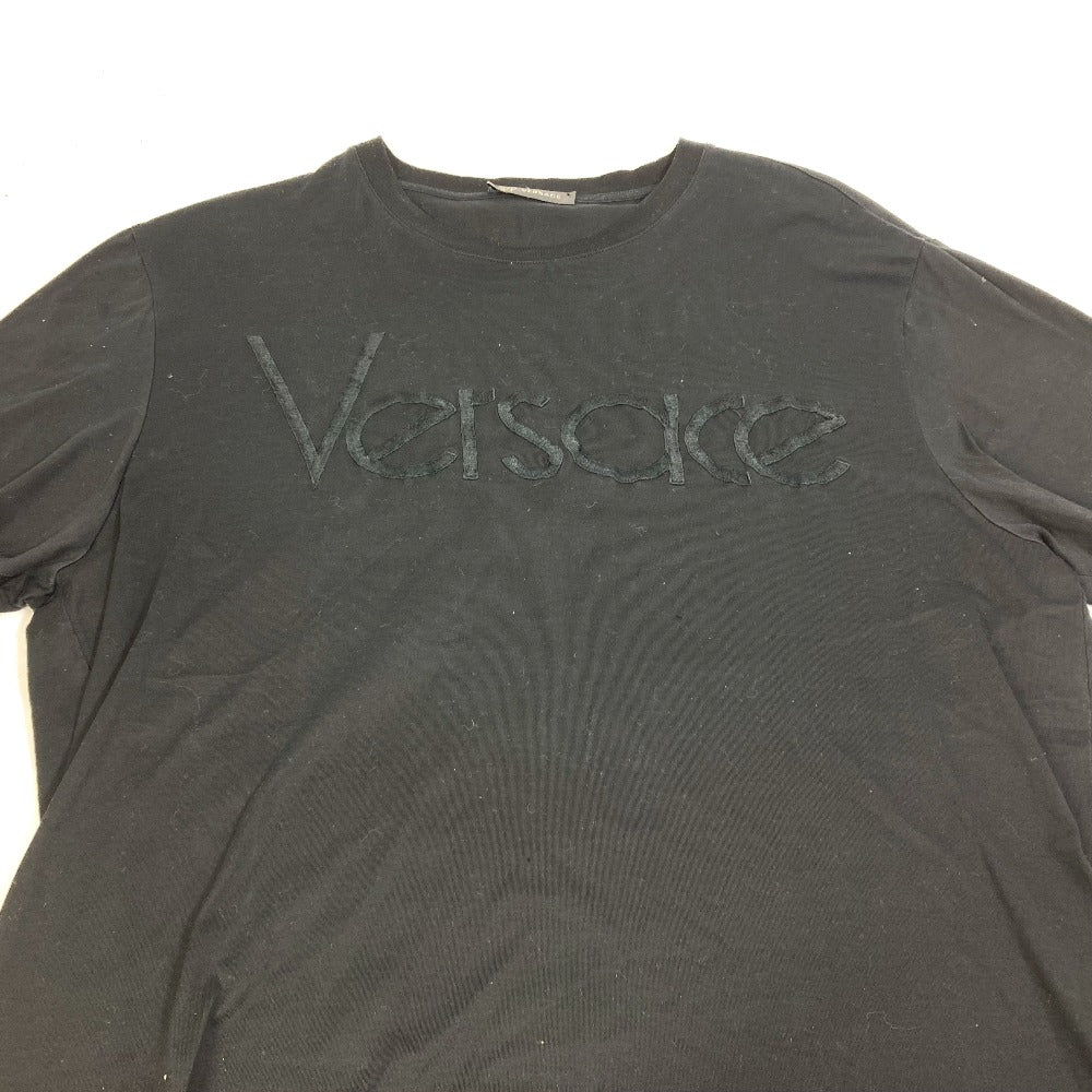 VERSACE ロゴ アパレル トップス 半袖Ｔシャツ コットン メンズ ブラック
