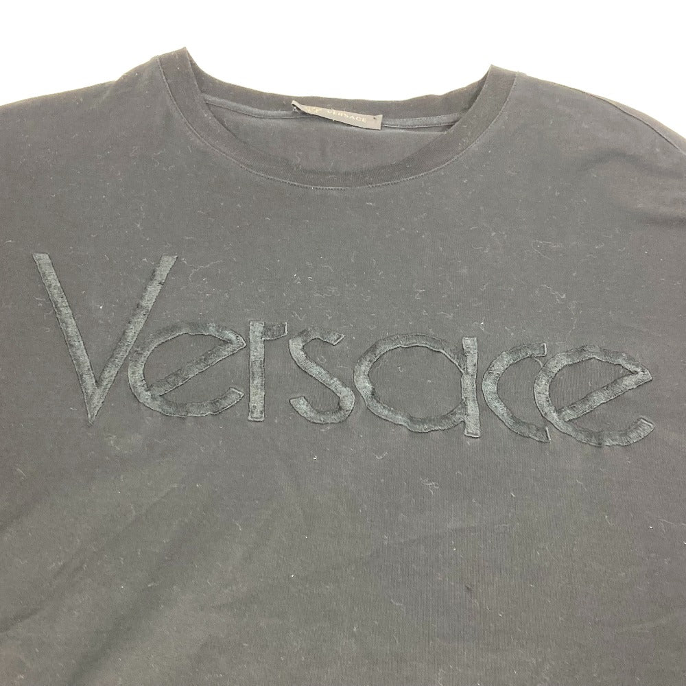 VERSACE ロゴ アパレル トップス 半袖Ｔシャツ コットン メンズ ブラック