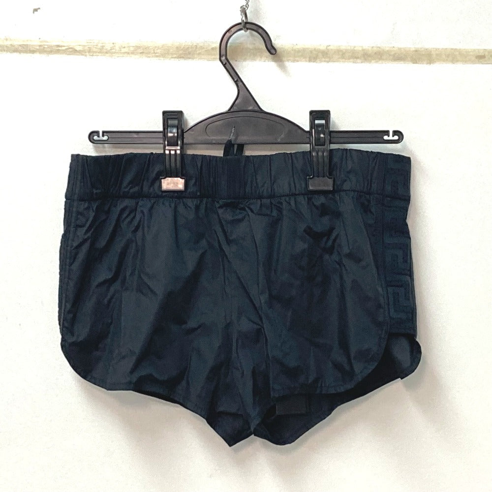 VERSACE Men's Black Nylon Shorts with Logo GYM Swim Trunks and Surf Shorts