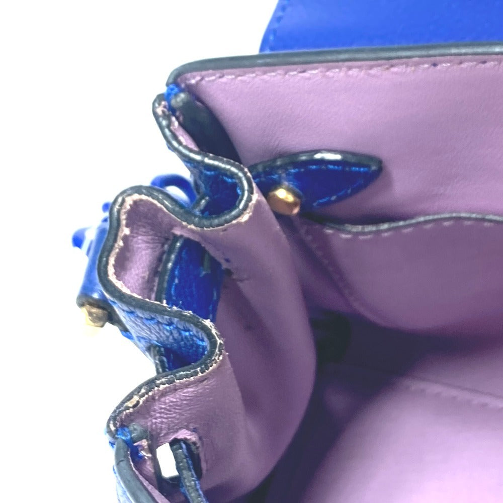 VERSACE メデューサ ロゴ 2WAY チェーン ショルダーバッグ 肩掛け ハンドバッグ レザー レディース ブルー - brandshop-reference