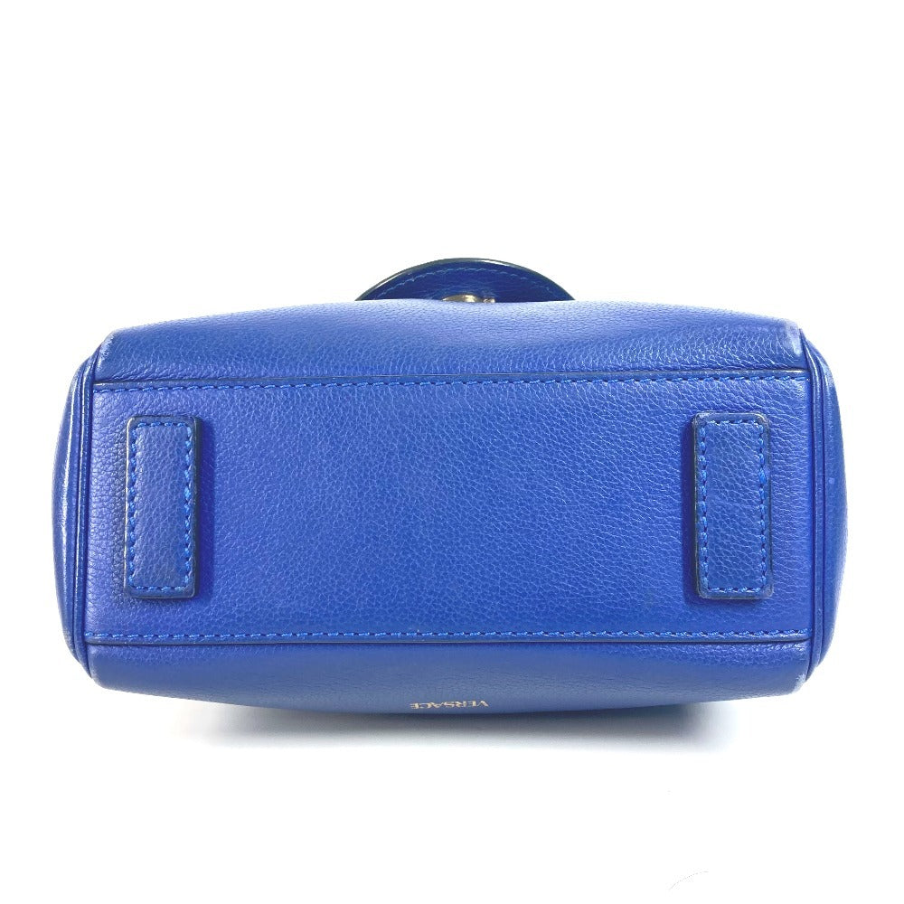 VERSACE メデューサ ロゴ 2WAY チェーン ショルダーバッグ 肩掛け ハンドバッグ レザー レディース ブルー - brandshop-reference