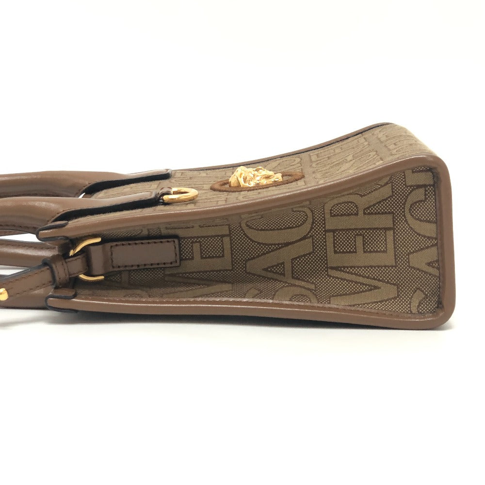 VERSACE ヴェルサーチェ メデューサ カバン ショルダーバッグ 2WAY ハンドバッグ レザー/キャンバス レディース ブラウン