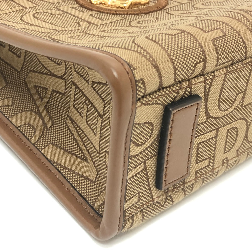 VERSACE ヴェルサーチェ メデューサ カバン ショルダーバッグ 2WAY ハンドバッグ レザー/キャンバス レディース ブラウン