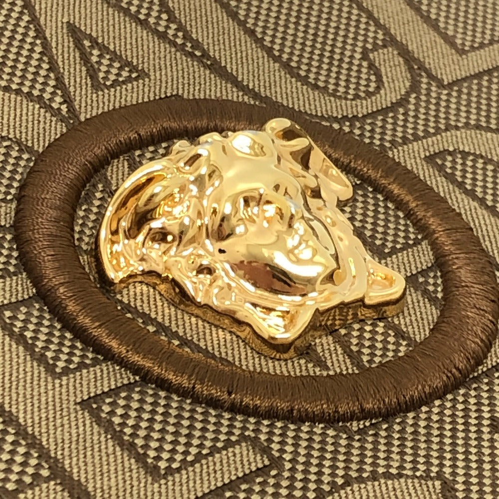 VERSACE ヴェルサーチェ メデューサ カバン ショルダーバッグ 2WAY ハンドバッグ レザー/キャンバス レディース ブラウン