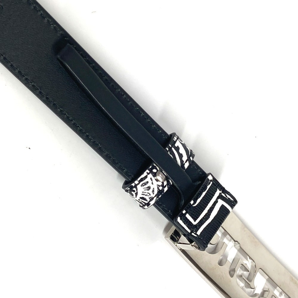 VERSACE ロゴ バイカラー ベルト レザー メンズ ブラック - brandshop-reference