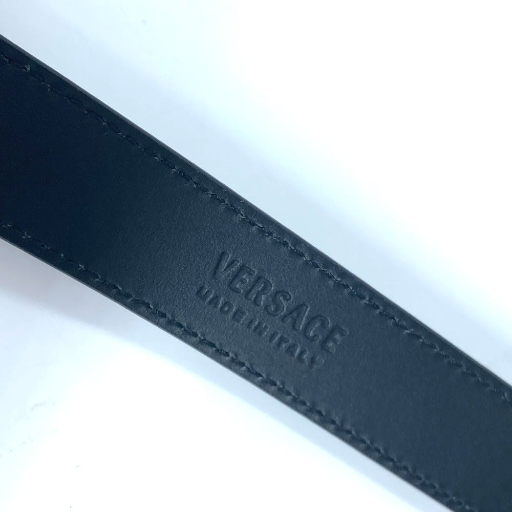 VERSACE ロゴ バイカラー ベルト レザー メンズ ブラック - brandshop-reference