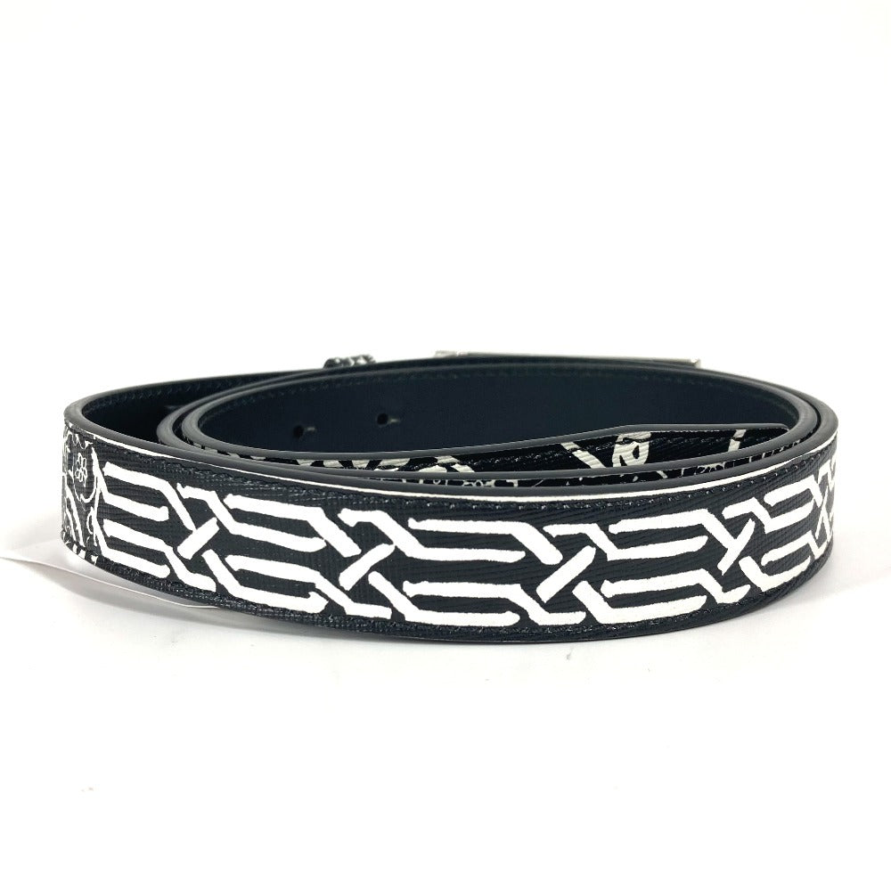 VERSACE ロゴ バイカラー ベルト レザー メンズ ブラック - brandshop-reference