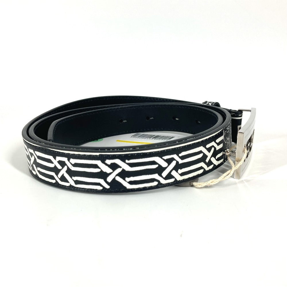 VERSACE ロゴ バイカラー ベルト レザー メンズ ブラック - brandshop-reference