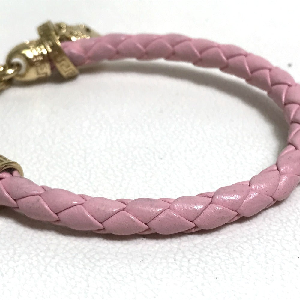 VERSACE Medusa Leather Bracelet for Women, Pink