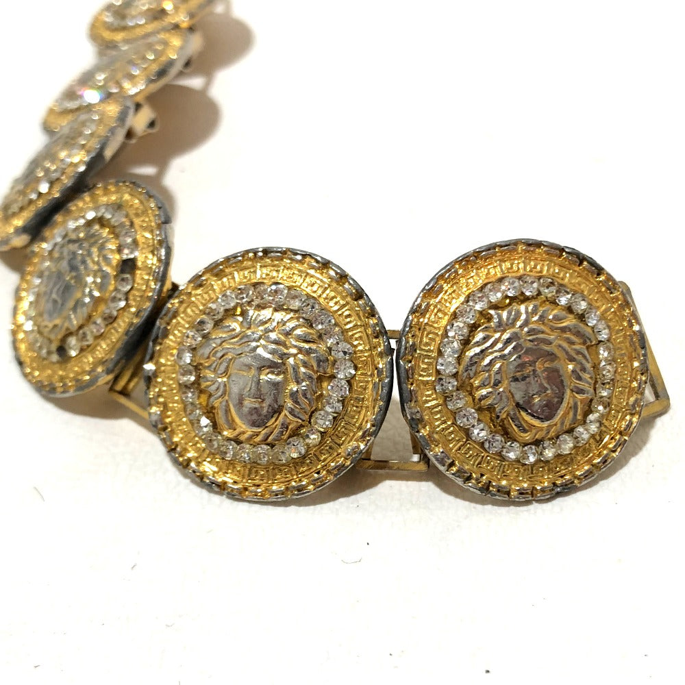 Gianni Versace Medusa Rhinestone Bracelet GP Women's Gold