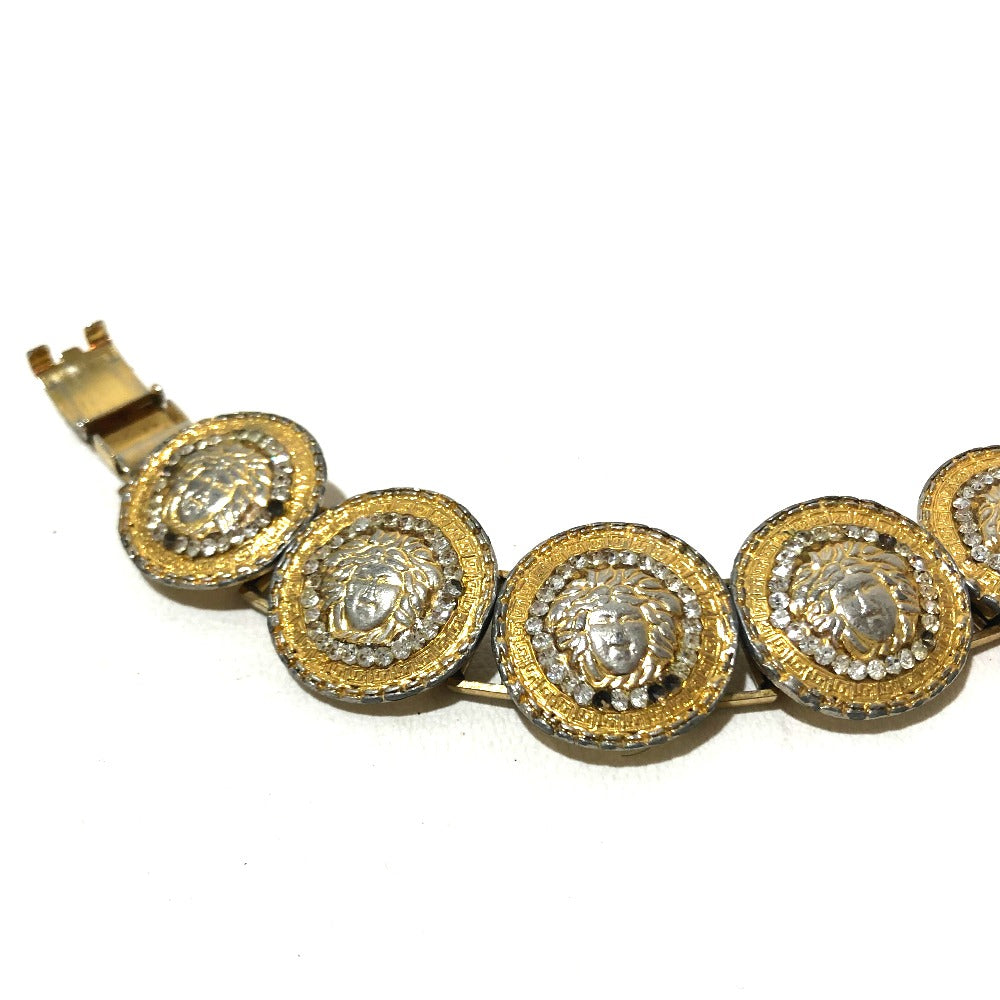 Gianni Versace Medusa Rhinestone Bracelet GP Women's Gold