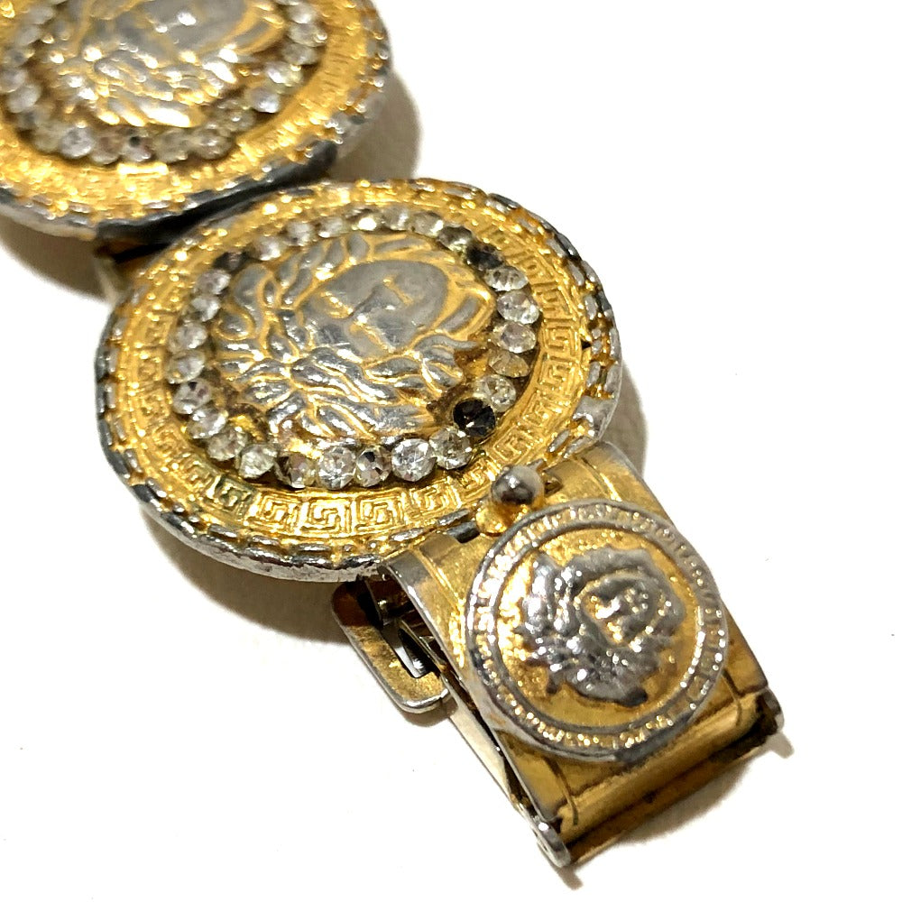 Gianni Versace Medusa Rhinestone Bracelet GP Women's Gold