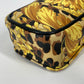 VERSACE Vintage Leopard Print Pochette Bag with Chain Phone Case and Shoulder Bag in PVC/Leather, Yellow, for Women