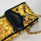 VERSACE Vintage Leopard Print Pochette Bag with Chain Phone Case and Shoulder Bag in PVC/Leather, Yellow, for Women