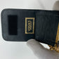 VERSACE Vintage Leopard Print Pochette Bag with Chain Phone Case and Shoulder Bag in PVC/Leather, Yellow, for Women