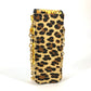 VERSACE Vintage Leopard Print Pochette Bag with Chain Phone Case and Shoulder Bag in PVC/Leather, Yellow, for Women