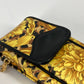 VERSACE Vintage Leopard Print Pochette Bag with Chain Phone Case and Shoulder Bag in PVC/Leather, Yellow, for Women
