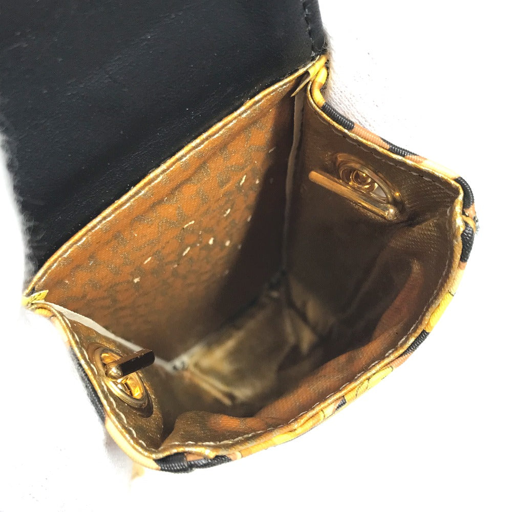 VERSACE ヴィンテージ レオパード 携帯バッグ 豹柄 ヒョウ チェーンバッグ カバン ポシェット ショルダーバッグ PVC ユニセックス イエロー - brandshop-reference