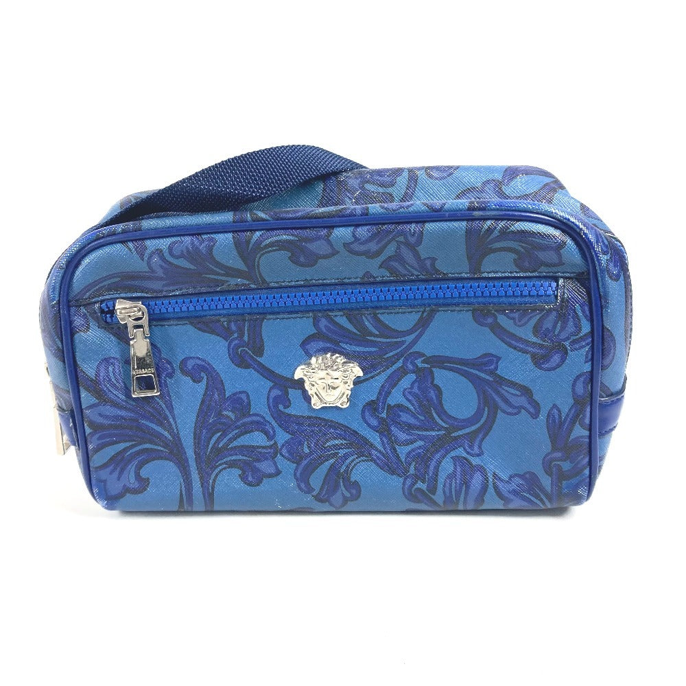 VERSACE メデューサ 斜め掛け カバン ポシェット ショルダーバッグ レザー ユニセックス ブルー - brandshop-reference
