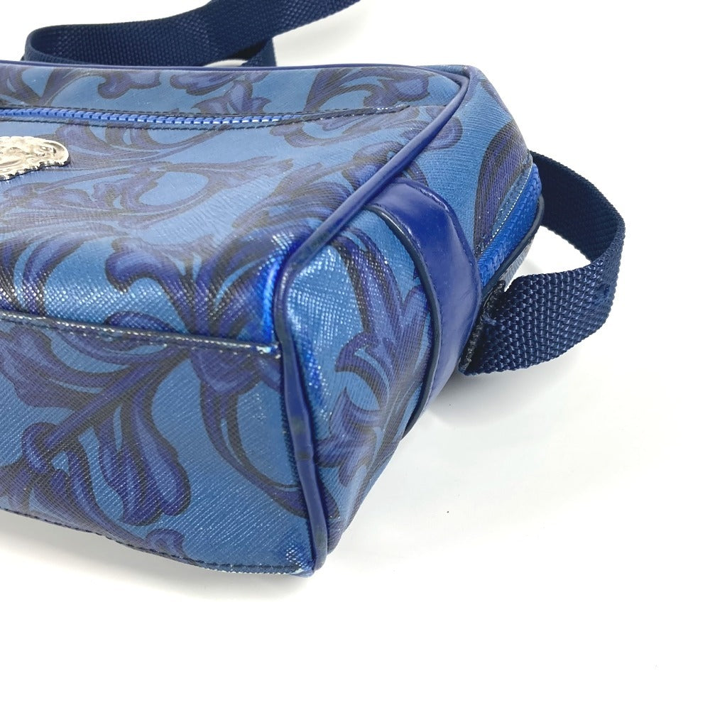 VERSACE メデューサ 斜め掛け カバン ポシェット ショルダーバッグ レザー ユニセックス ブルー - brandshop-reference