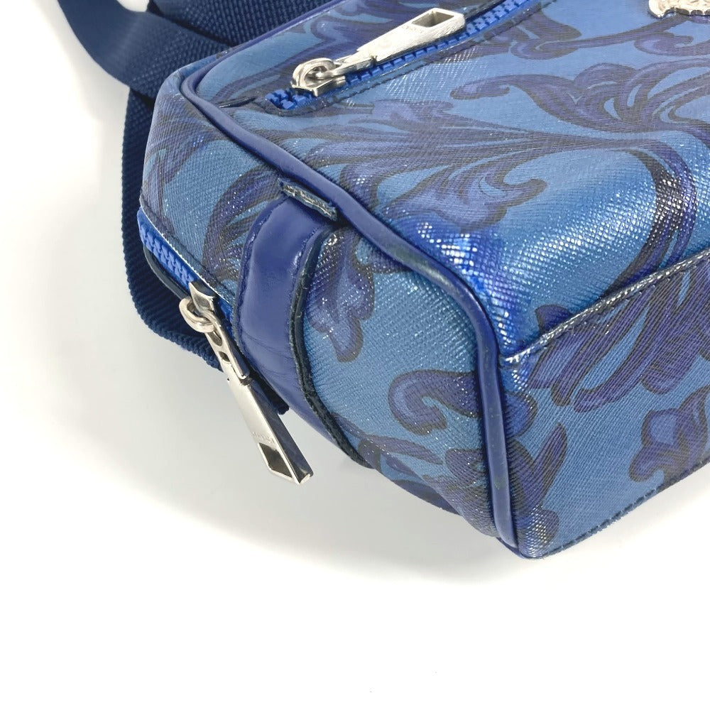 VERSACE メデューサ 斜め掛け カバン ポシェット ショルダーバッグ レザー ユニセックス ブルー - brandshop-reference