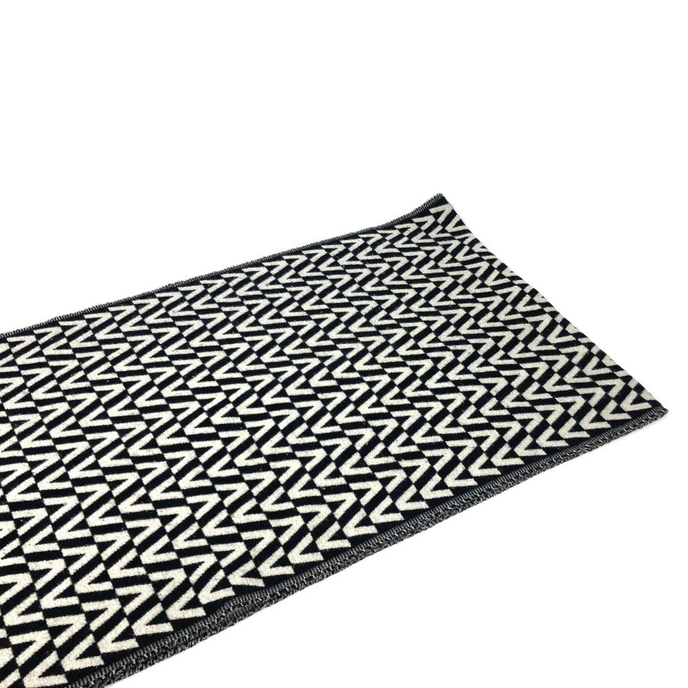 VALENTINO ロゴ フリンジ バイカラー マフラー カシミヤ ユニセックス ブラック - brandshop-reference