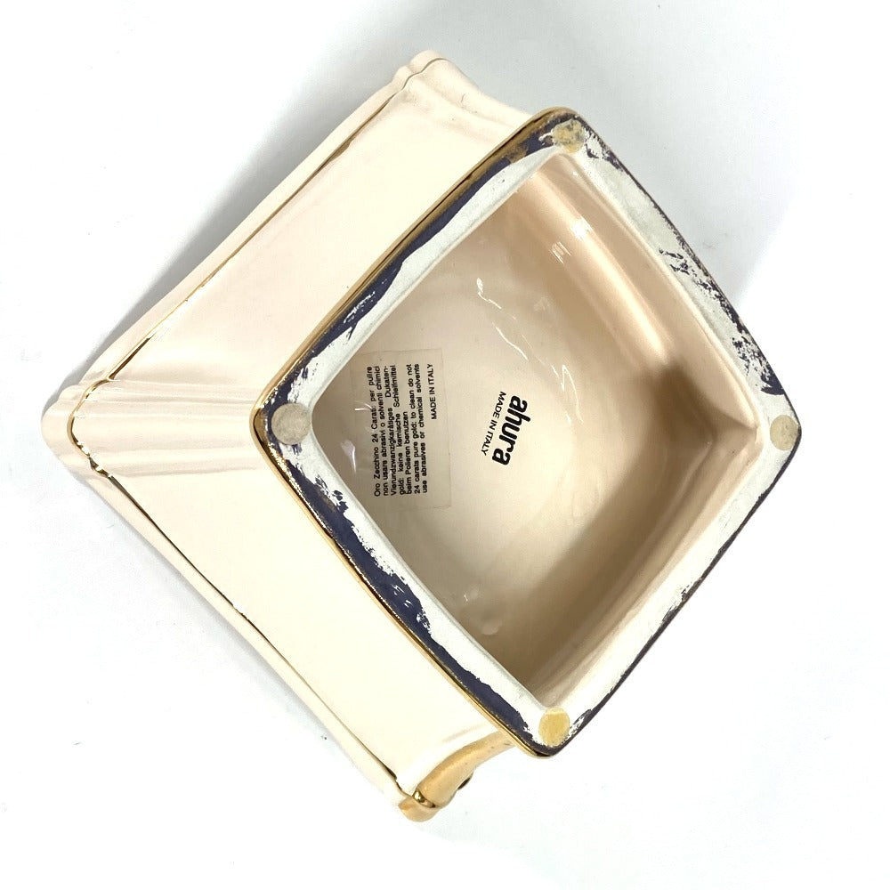VERSACE Ahura Ahura medusa logo Ashtray ashtray Pottery BeigeBased/Gold Used