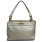 VERSACE Sunburst Embossed Leather Shoulder Bag, Women's, Beige