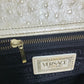 VERSACE Sunburst Embossed Leather Shoulder Bag, Women's, Beige