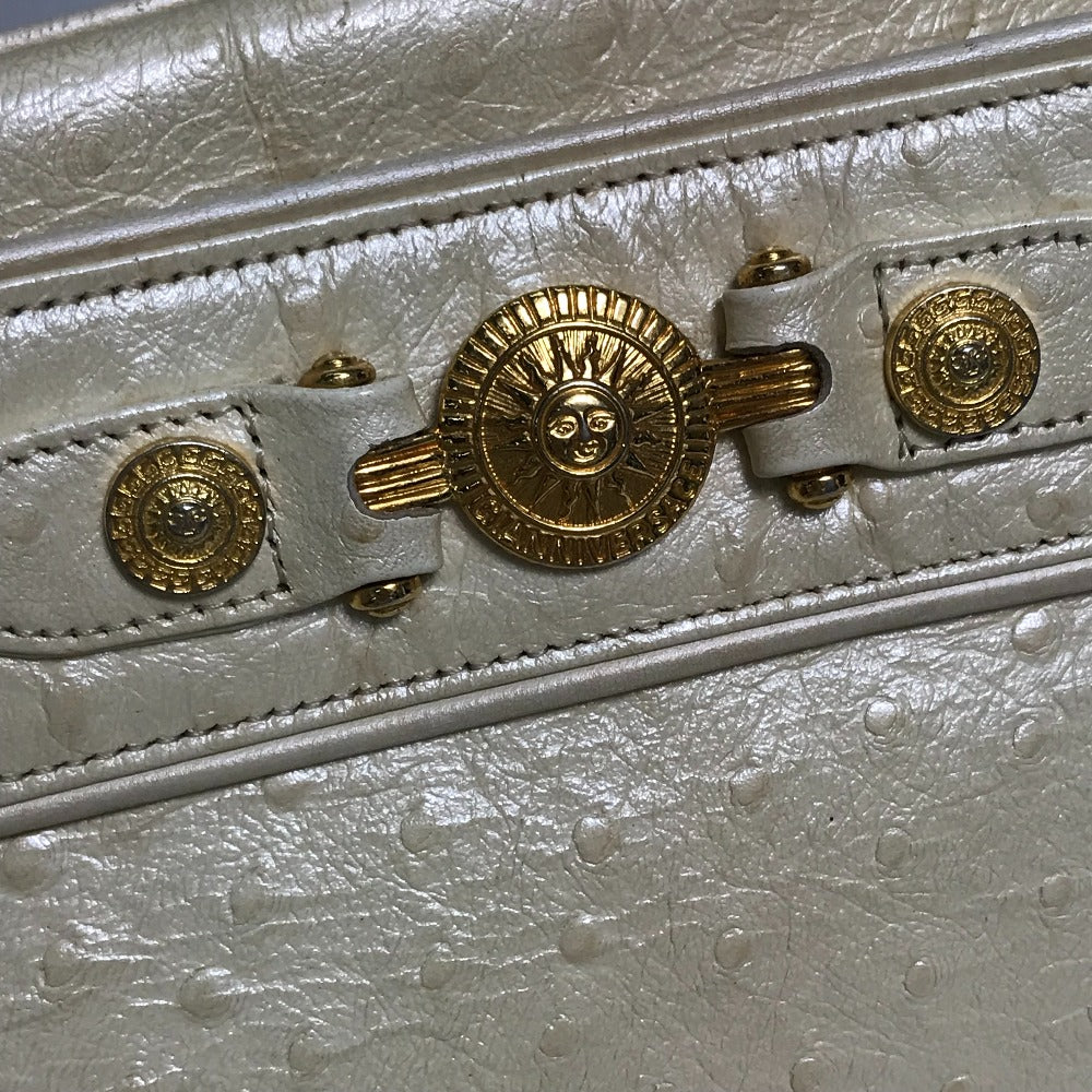 VERSACE Sunburst Embossed Leather Shoulder Bag, Women's, Beige