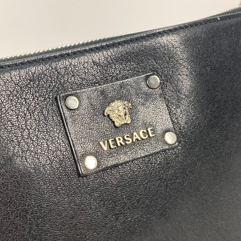 VERSACE スタッズ メデューサ カバン ポーチ ストラップ付 クラッチバッグ レザー メンズ | brandshop-reference