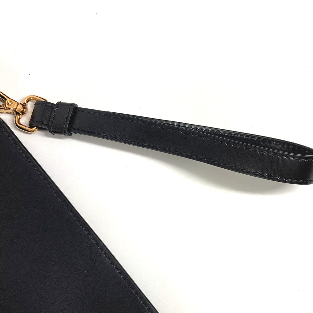 VERSACE メデューサ ストラップ付き ポーチ カバン バイカラー セカンドバッグ クラッチバッグ レザー ユニセックス ブラック - brandshop-reference