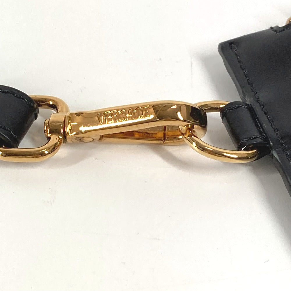 VERSACE メデューサ ストラップ付き ポーチ カバン バイカラー セカンドバッグ クラッチバッグ レザー ユニセックス ブラック - brandshop-reference