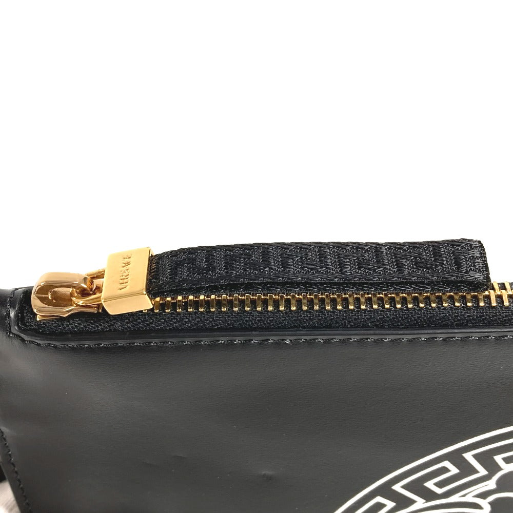 VERSACE メデューサ ストラップ付き ポーチ カバン バイカラー セカンドバッグ クラッチバッグ レザー ユニセックス ブラック - brandshop-reference