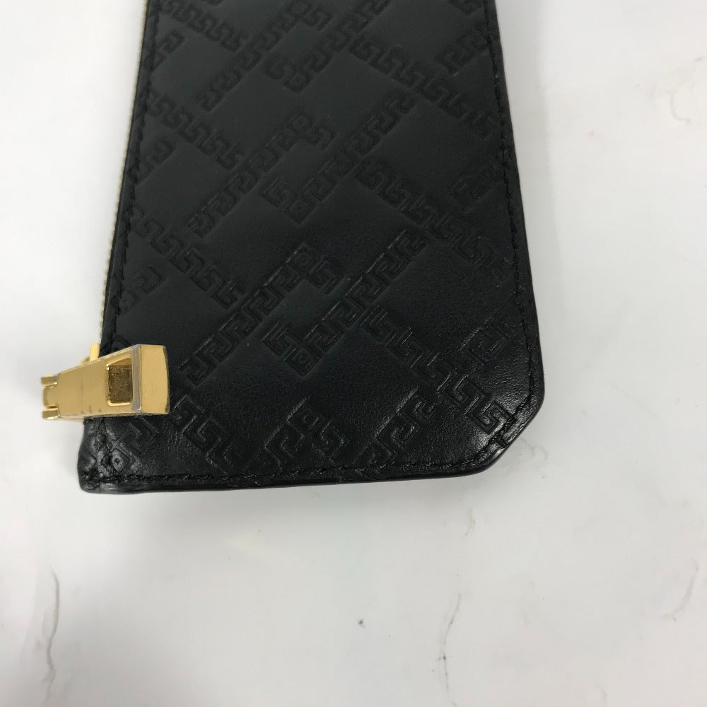 VERSACE Medusa Fragment Case Leather Coin Purse, Men's, Black