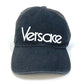 VERSACE バイカラー ロゴ 帽子 キャップ帽 ベースボールキャップ キャップ コットン レディース ブラック - brandshop-reference